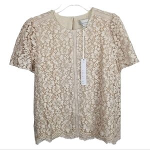Adelyn Rae NWT Womens Lace Overlay Top Size Large Romantic Cottagecore Prairie